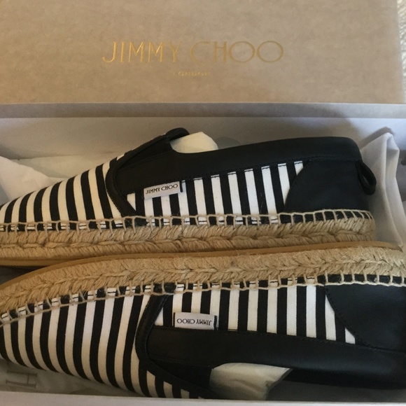 Jimmy Choo Mens Black & White Vlad Espadrilles Sz8 main image 4